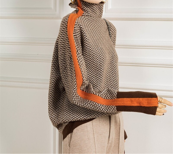 Eleanor | Herringbone Luxe Rullekrave Sweater