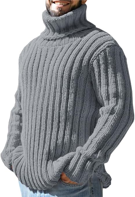 Lysander – Pullover Med Høj Krave Og Ribstrik