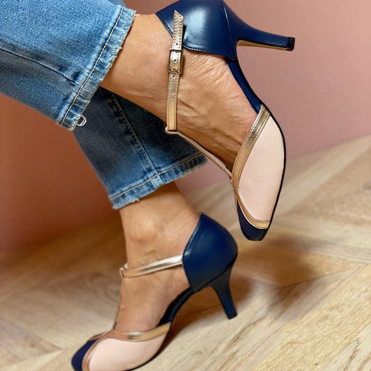Alessia™ | Farverige og komfortable T-strap pumps med rund tå