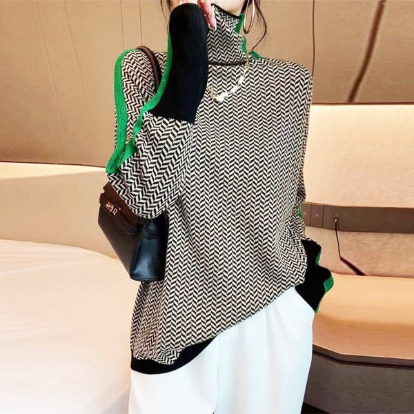Eleanor | Herringbone Luxe Rullekrave Sweater