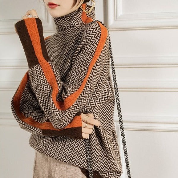 Eleanor | Herringbone Luxe Rullekrave Sweater