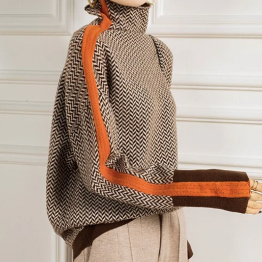 Eleanor | Herringbone Luxe Rullekrave Sweater