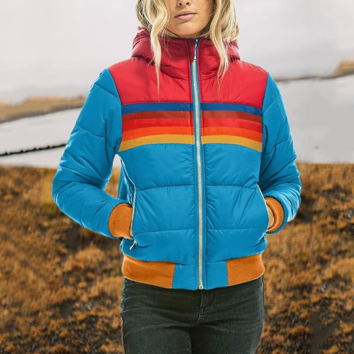 Ines - Retro Jakke med Pelshætte