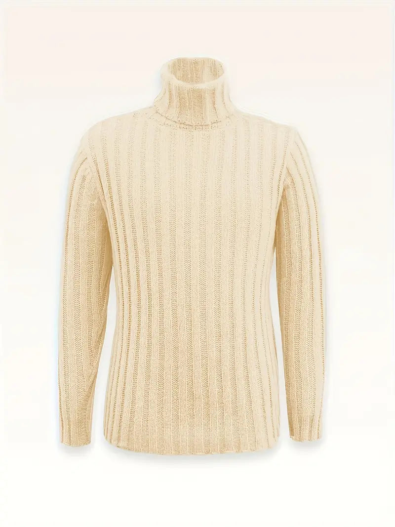 Lysander – Pullover Med Høj Krave Og Ribstrik