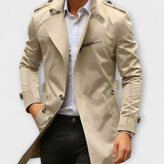 Léandro | Klassisk Herre-Trenchcoat i Beige