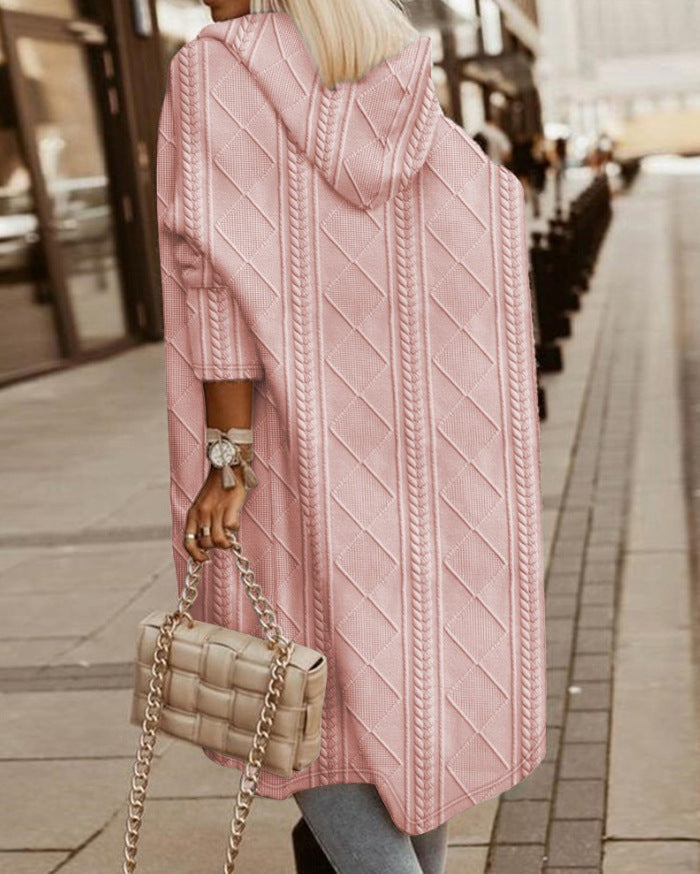 Monalisa - Lang Cardigan med Hætte