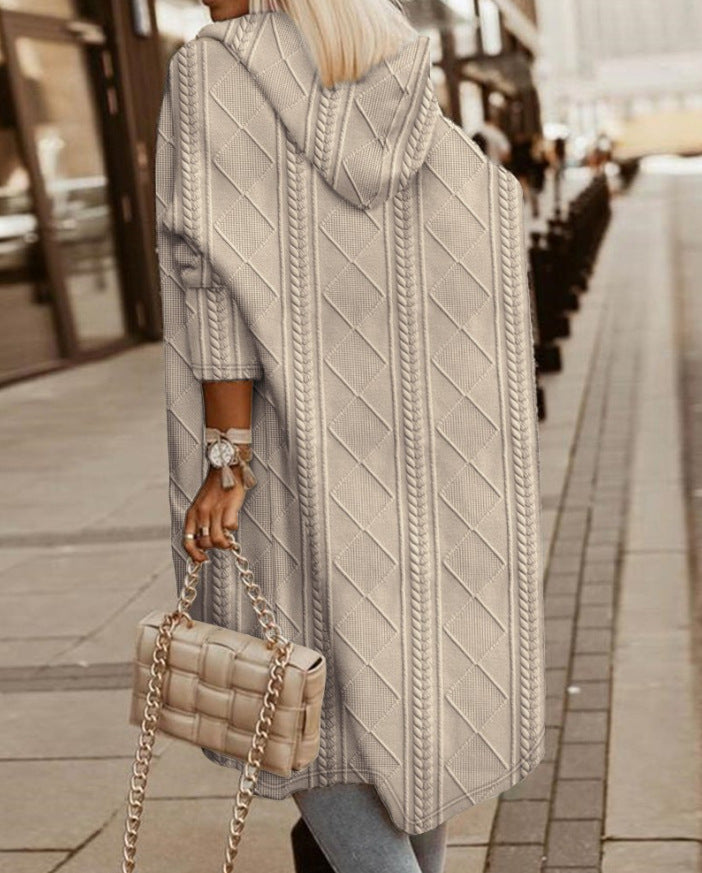 Monalisa - Lang Cardigan med Hætte
