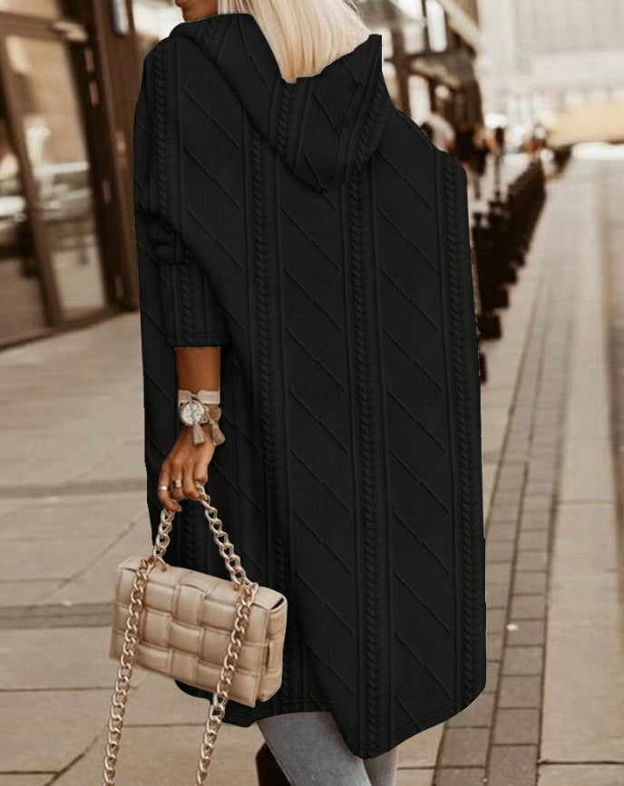 Monalisa - Lang Cardigan med Hætte
