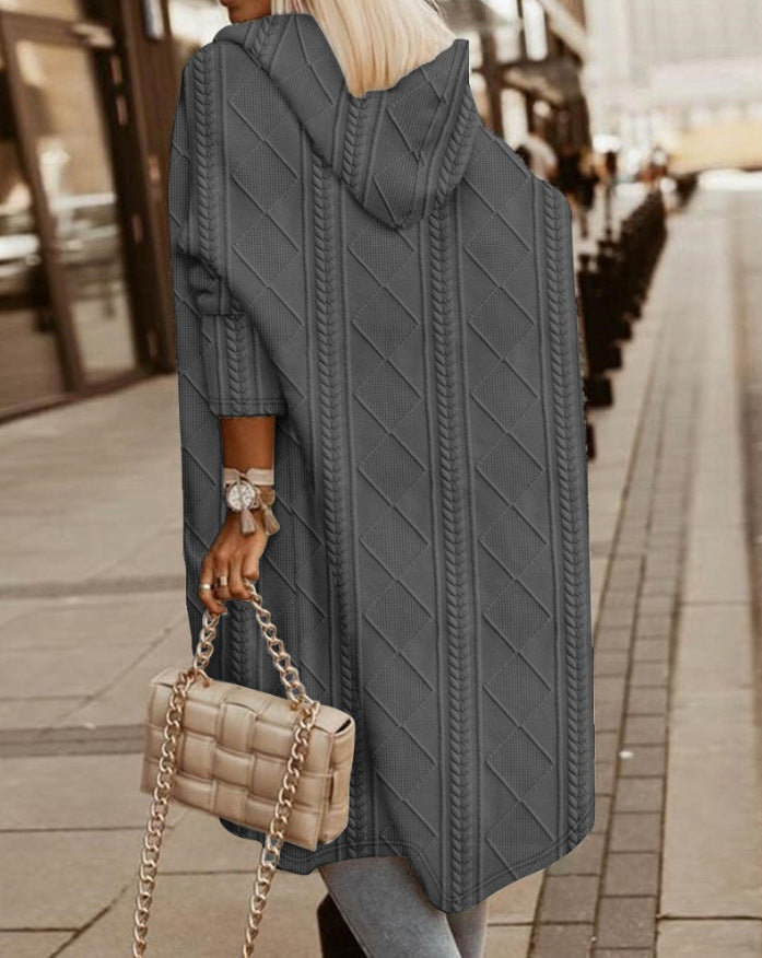 Monalisa - Lang Cardigan med Hætte