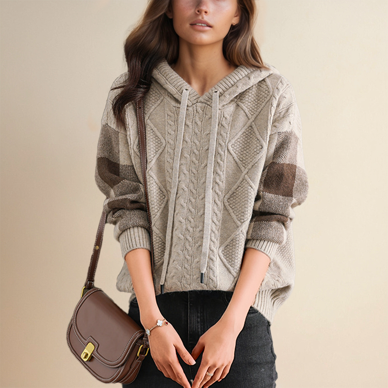 Emily | Kabelstrik Hoodie Pullover