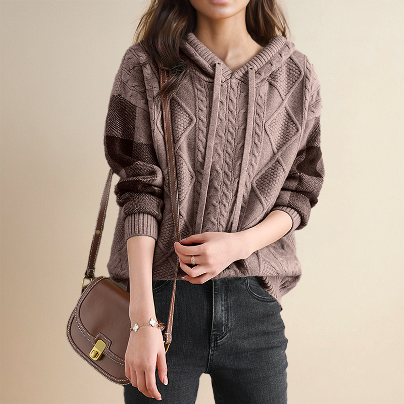 Emily | Kabelstrik Hoodie Pullover