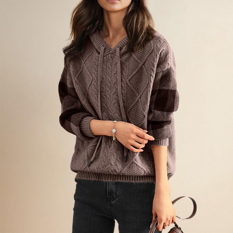 Emily | Kabelstrik Hoodie Pullover