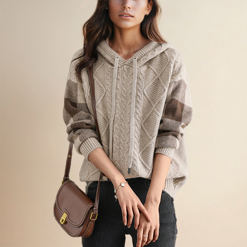 Emily | Kabelstrik Hoodie Pullover