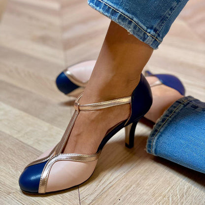 Alessia™ | Farverige og komfortable T-strap pumps med rund tå