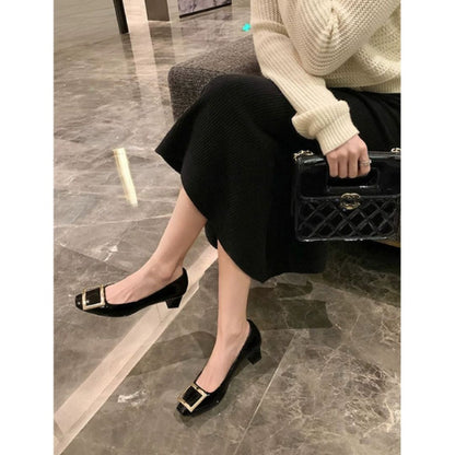 Narella™ | Elegante sandaler med mellem høj hæl og firkantet tå