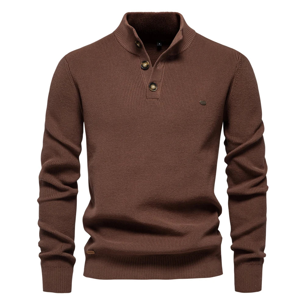 Damien™ | Elegant Høj Hals Sweater