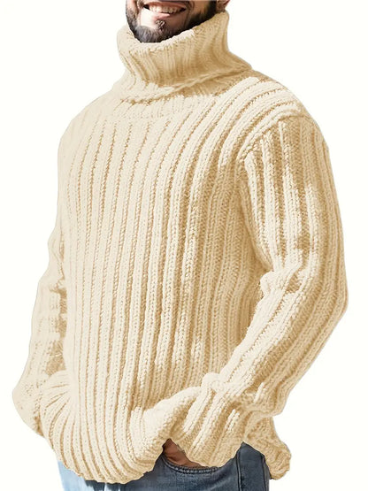 Lysander – Pullover Med Høj Krave Og Ribstrik